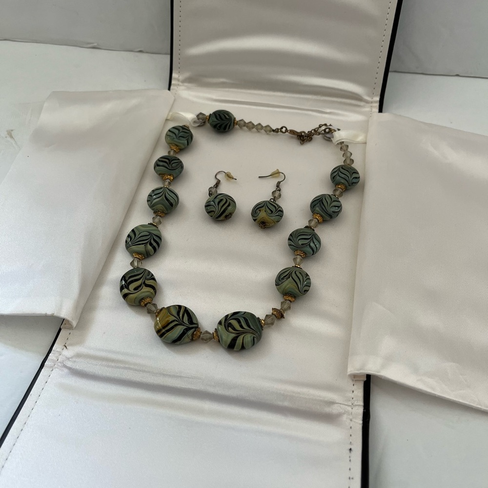 Vintage Glass Bead‎ Necklace and Earring Set